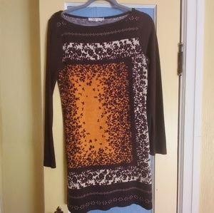 Brown and orange dress